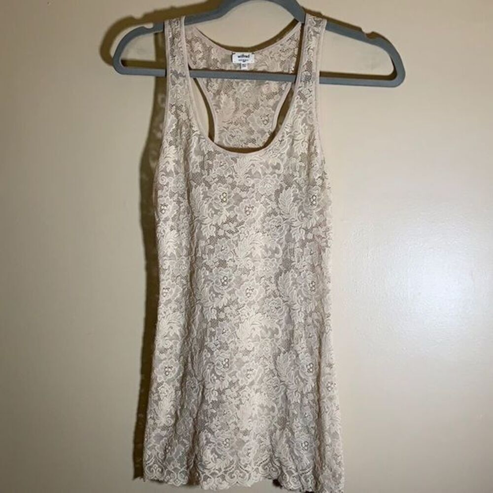 Aritzia Wilfred Cream Flower Lace Tank